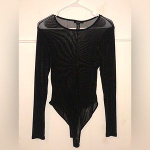 Sheer black sparkle bodysuit
